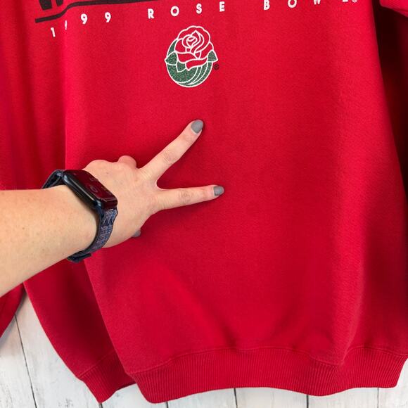 VTG Santee Red Heavyweight 1999 Rose Bowl Wisconsin Badgers Sweatshirt Large - Picture 10 of 16